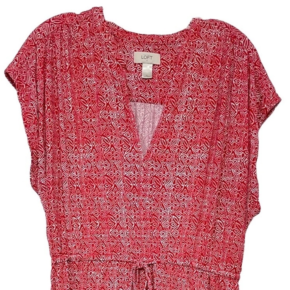 LOFT Red Patterned Dress - image 2